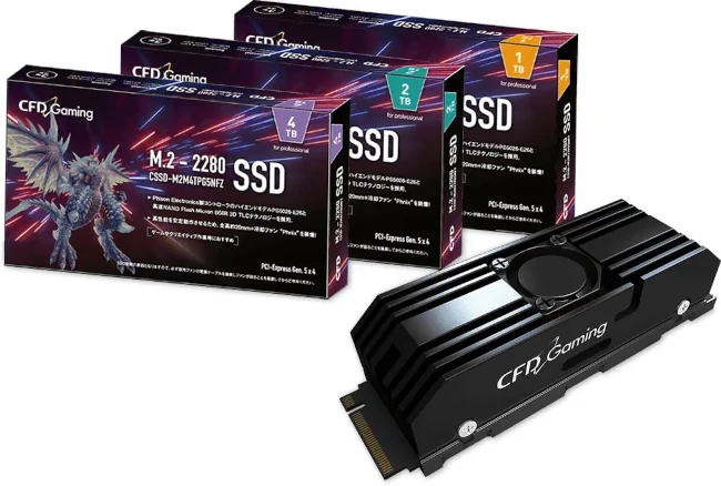 オリジナルブランド「CFD Gaming」から、M.2タイプ(PCIe Gen5 x4接続)の高速SSD「PG5NFZ」シリーズを発売
