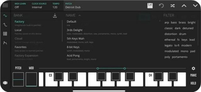 iPhone/iPadシンセサイザー『DRC - Polyphonic Synthesizer』