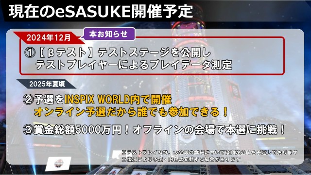 eSASUKEではβテストプレイヤーの募集を開始