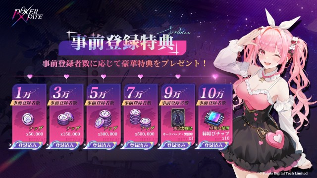 『Poker Fate』事前登録10万人突破、超豪華特
